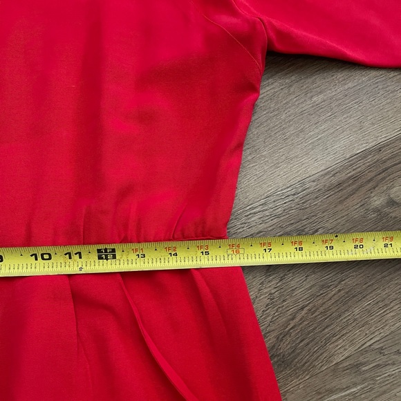 Vintage 80s PJ Klein Red Linen Button Up Back Dress. - Picture 7 of 12